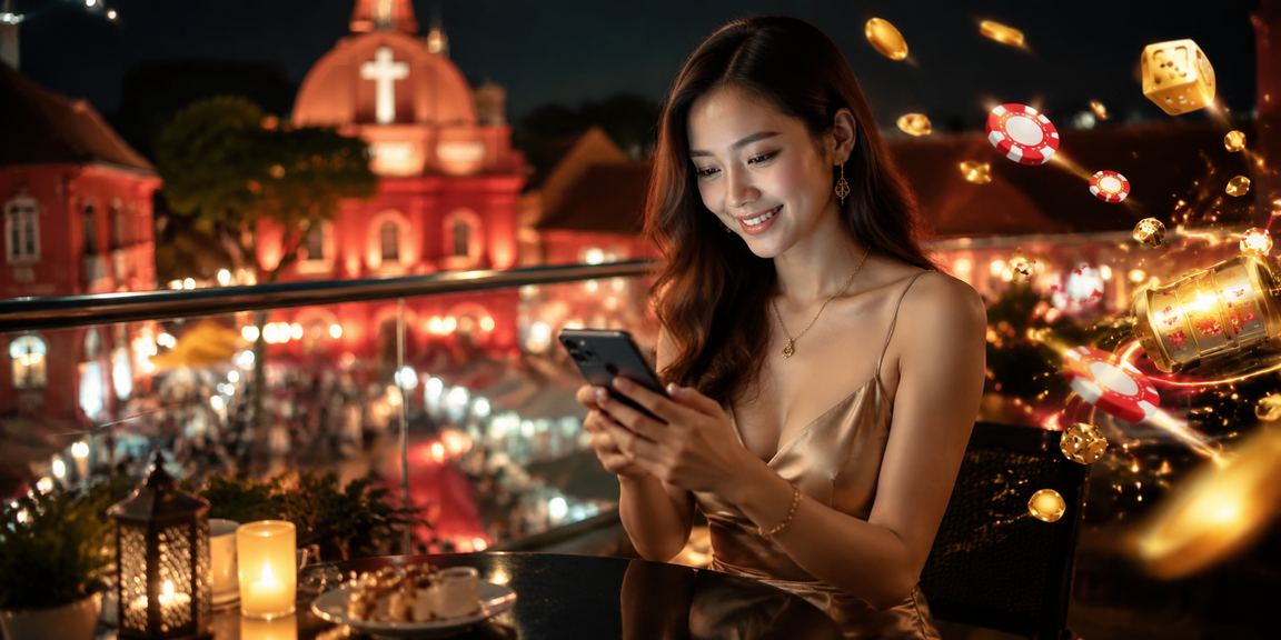 Pemain menggunakan aplikasi petron777 di telefon Android di Melaka